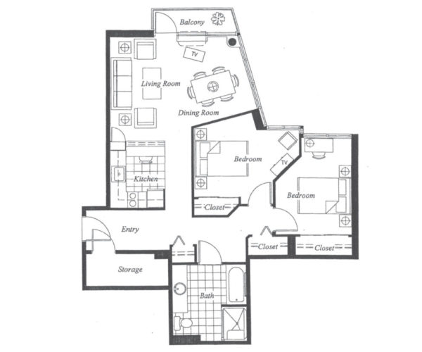 View 2 Bedroom <br>Floorplan Sample